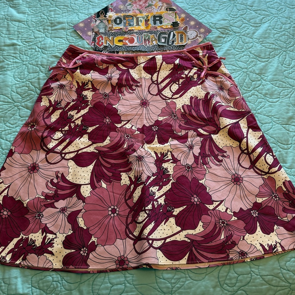 Hillard & Hanson Pink and Cream Skirt